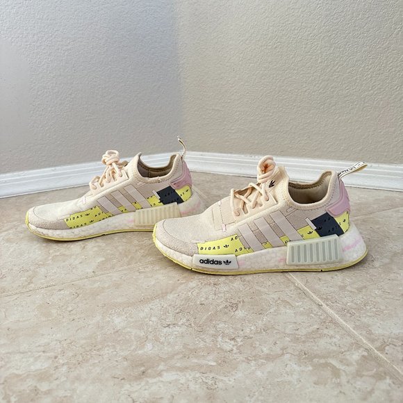 Adidas NMD R1 Sneakers - Cream & Yellow - Picture 1 of 6